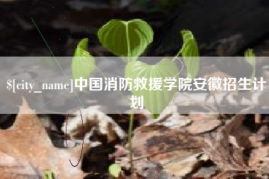 湘潭中国消防救援学院安徽招生计划