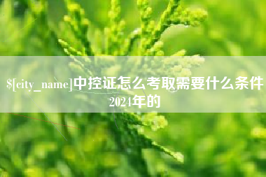 湘潭中控证怎么考取需要什么条件2024年的