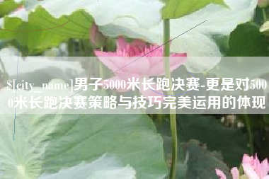 湘潭男子5000米长跑决赛-更是对5000米长跑决赛策略与技巧完美运用的体现