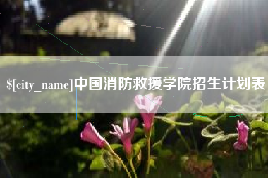 湘潭中国消防救援学院招生计划表