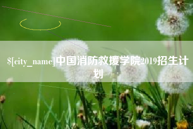 湘潭中国消防救援学院2019招生计划